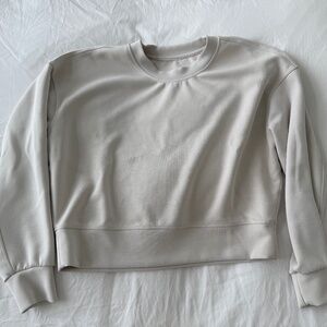 lululemon  Softstreme Perfectly Oversized Cropped Crew - opal white - size 4